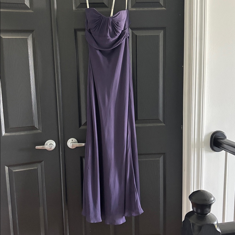 David’s Bridal Plum Strapless A-Line Dress Formal Gown Size 4